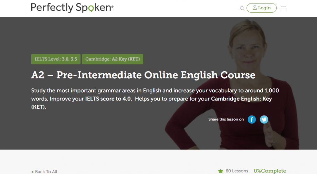 A2 Pre-Intermediate Online English Course by Perfectly Spoken