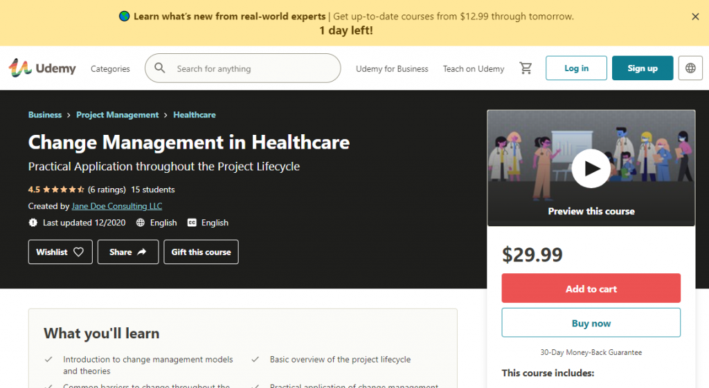 Change Management in Healthcare by Udemy