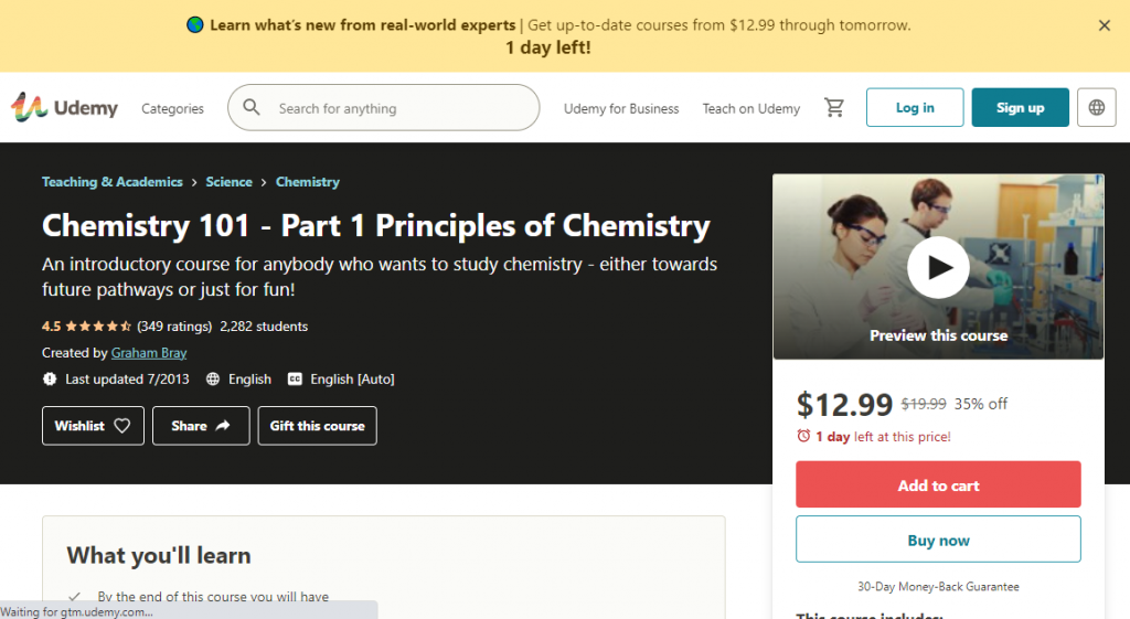 Chemistry 101 - Part 1 Principles of Chemistry by Udemy