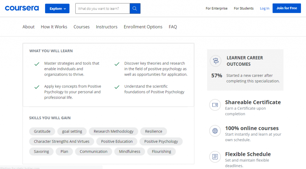 Foundations of Positive Psychology Certification on Coursera