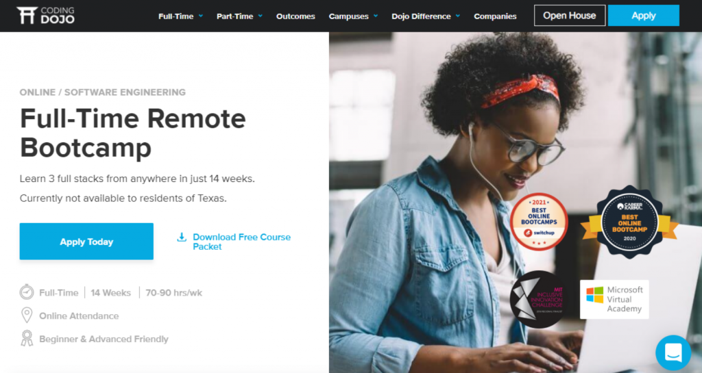 Full-Time Remote Software Engineering Bootcamp by Coding Dojo