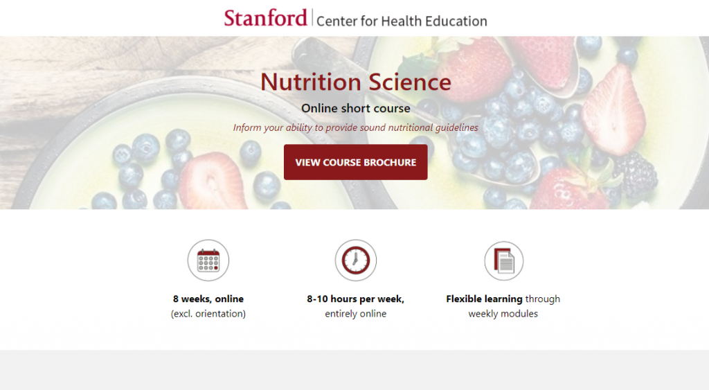 Nutrition Science at Stanford Center for Health Education