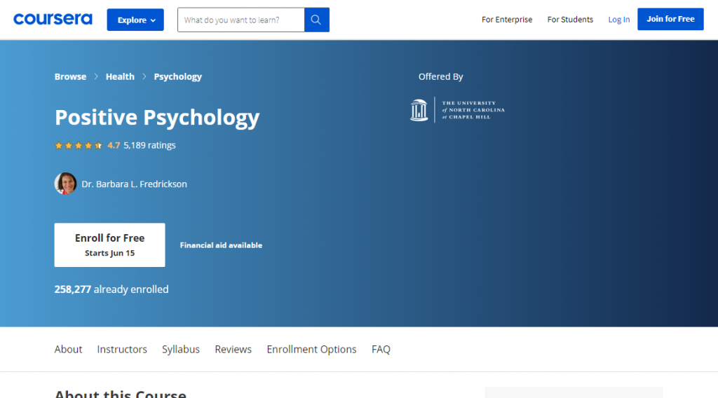 Positive Psychology on Coursera