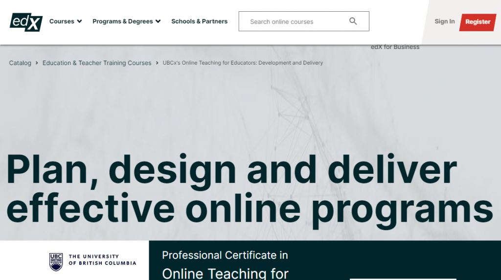 Professional Certificate in Online Teaching for Educators Development and Deliveryon Edx