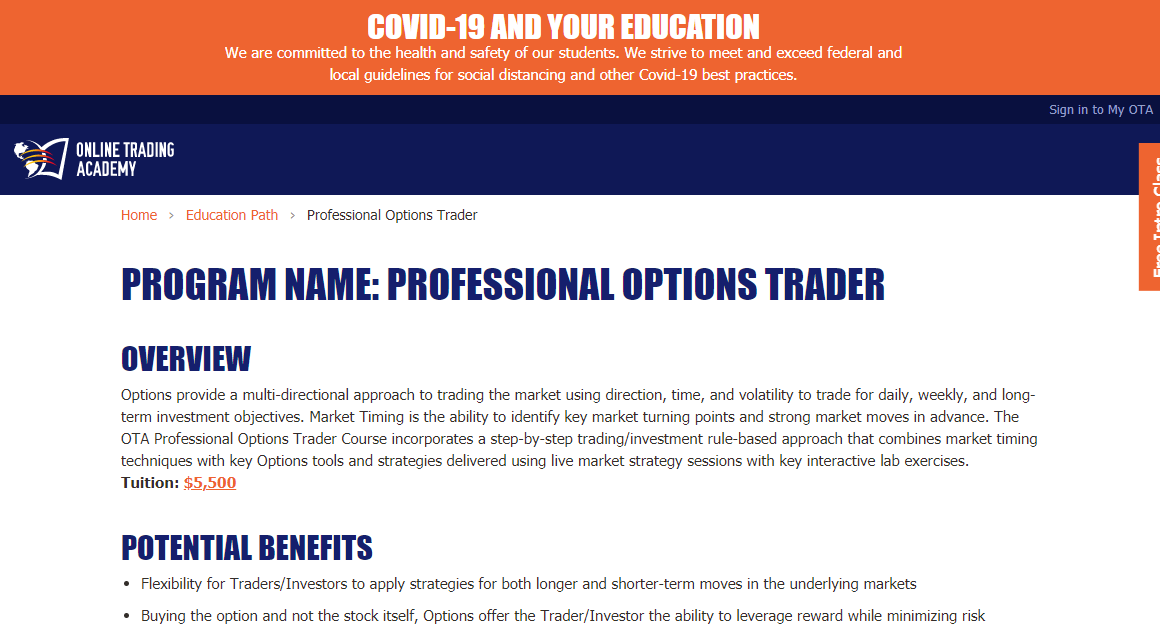 Option trading academy