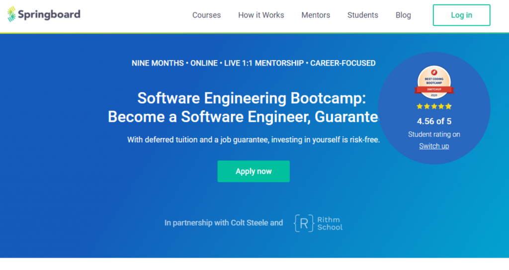 Software Engineering Bootcamp by Springboard