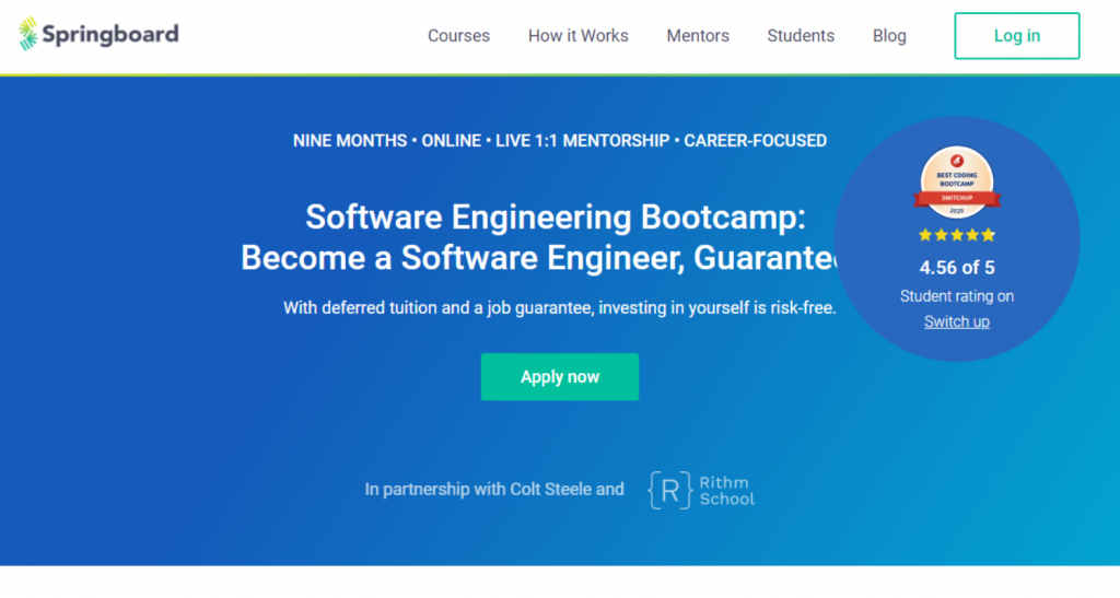 Software Engineering Bootcamp Springboard