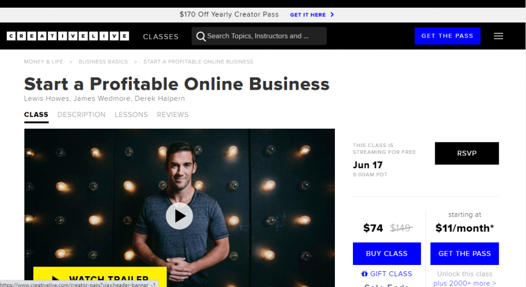 Start a Profitable Online Business on CreativeLive