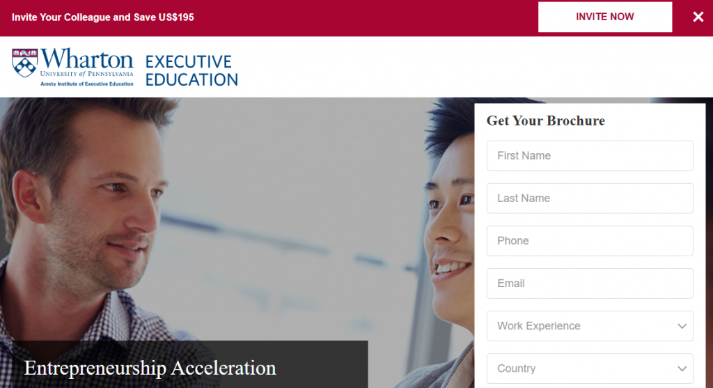 Wharton Entrepreneurship Acceleration Program by the Wharton School of the University of Pennsylvania