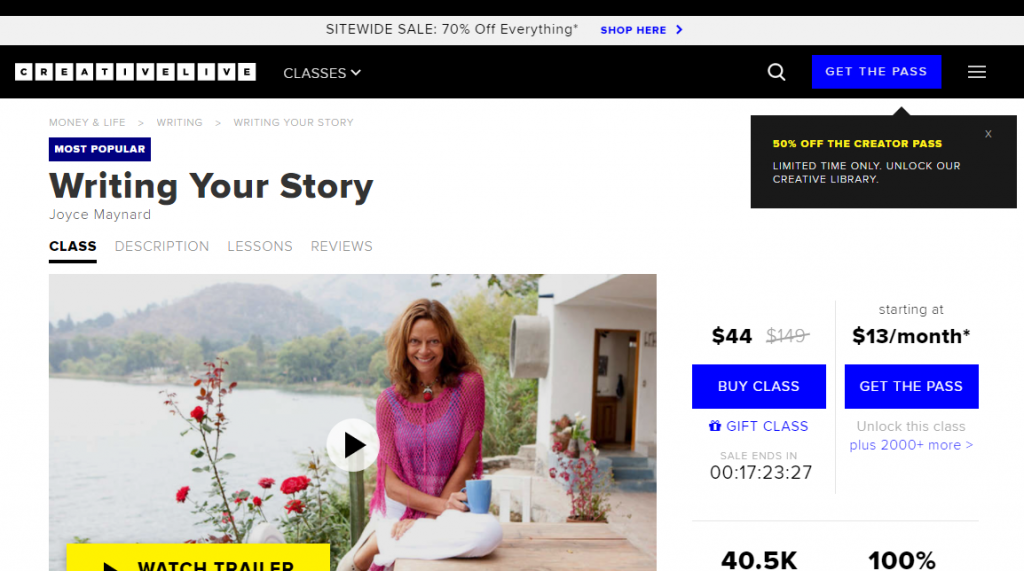 Writing Your Story on CreativeLive