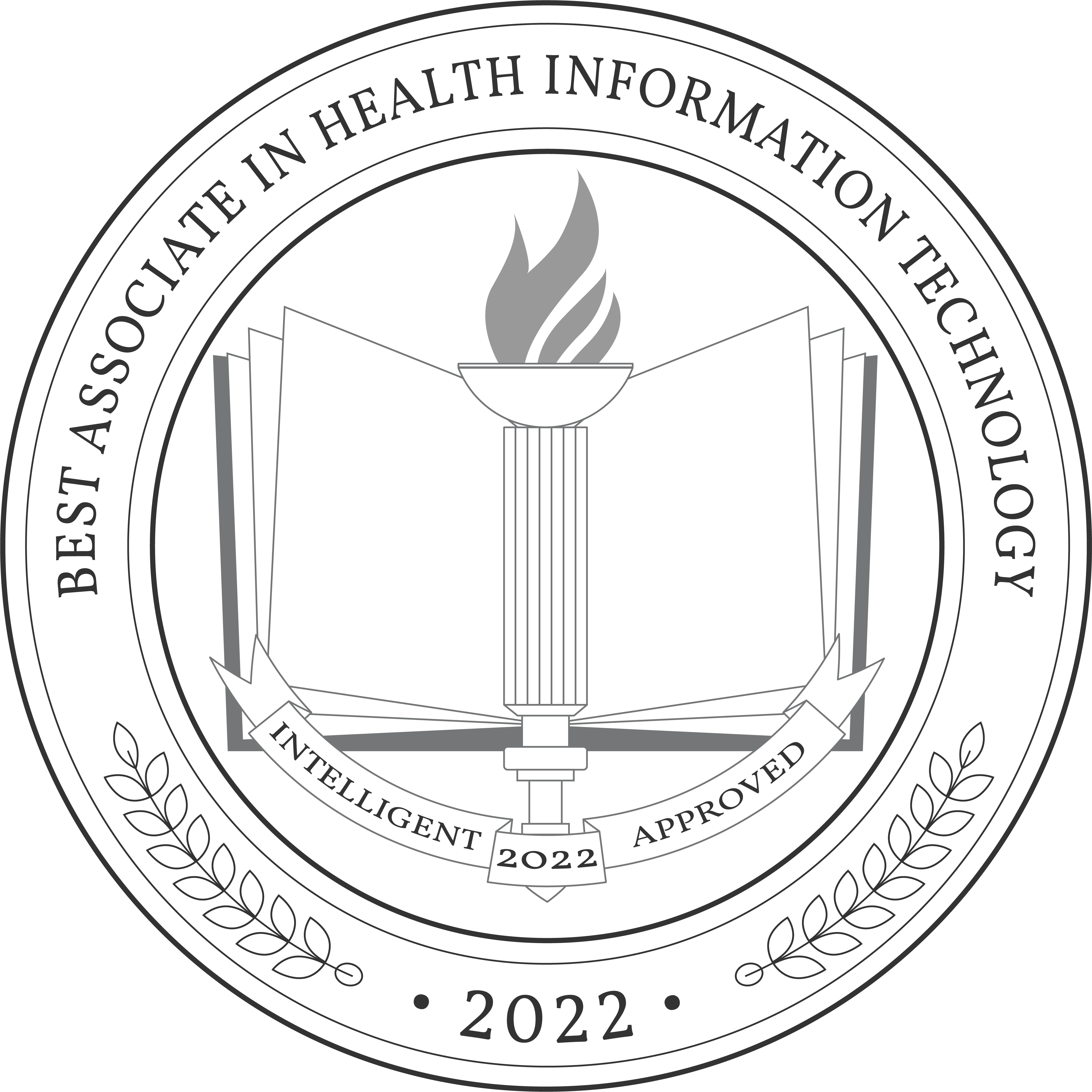 Best Online Associate in Health Information Technology Programs Badge