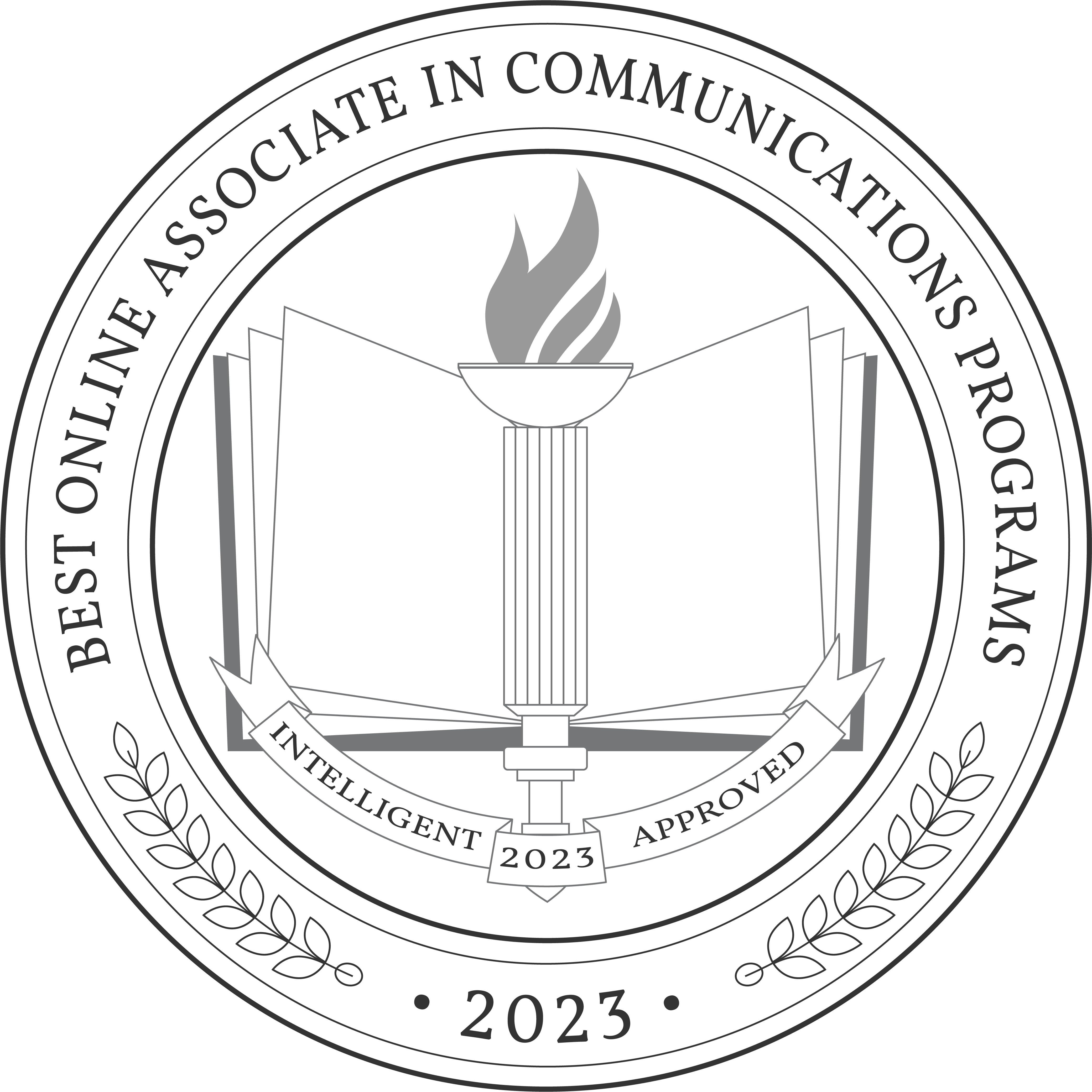 Best Online Associate in Communications Programs badge