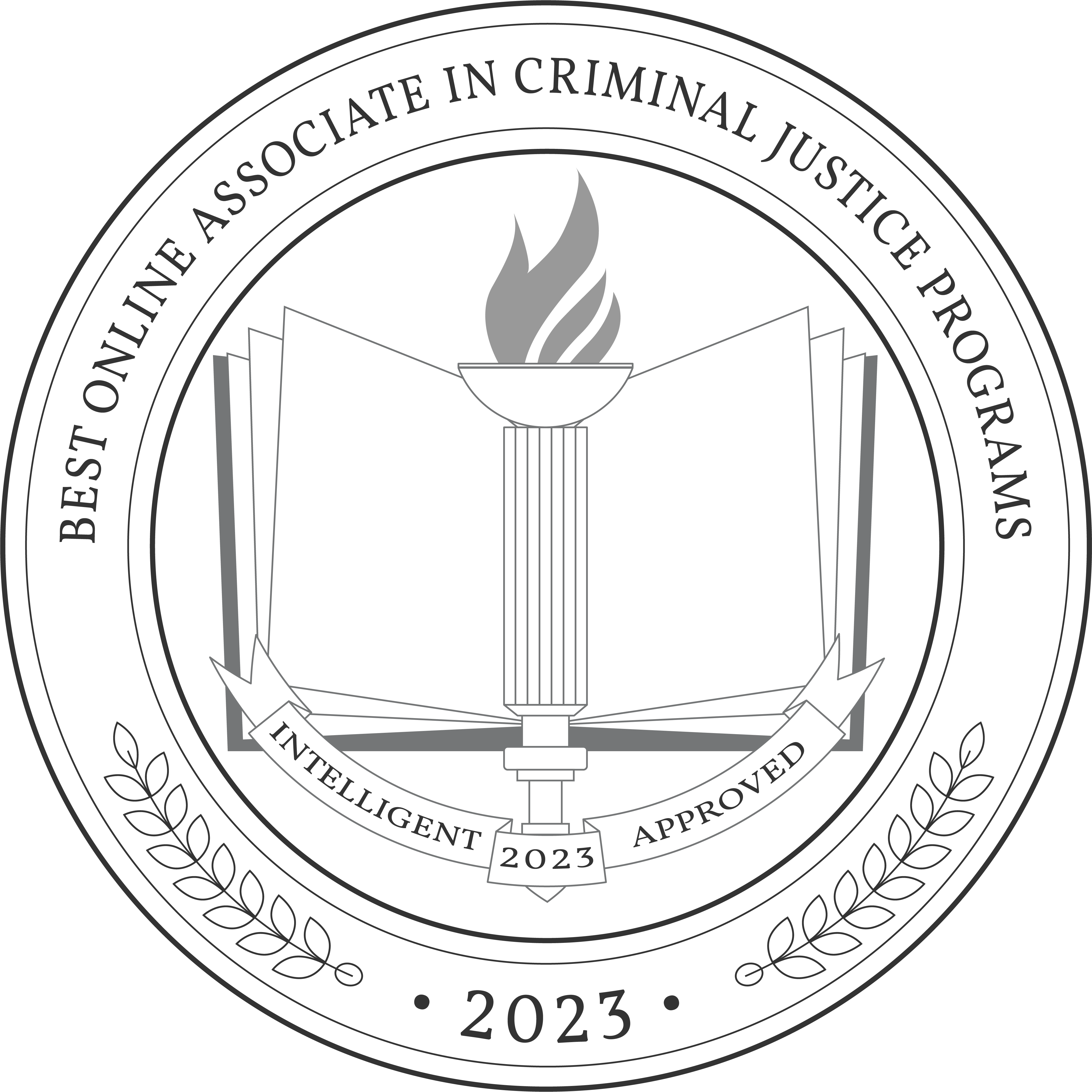 Best Online Associate in Criminal Justice Programs badge
