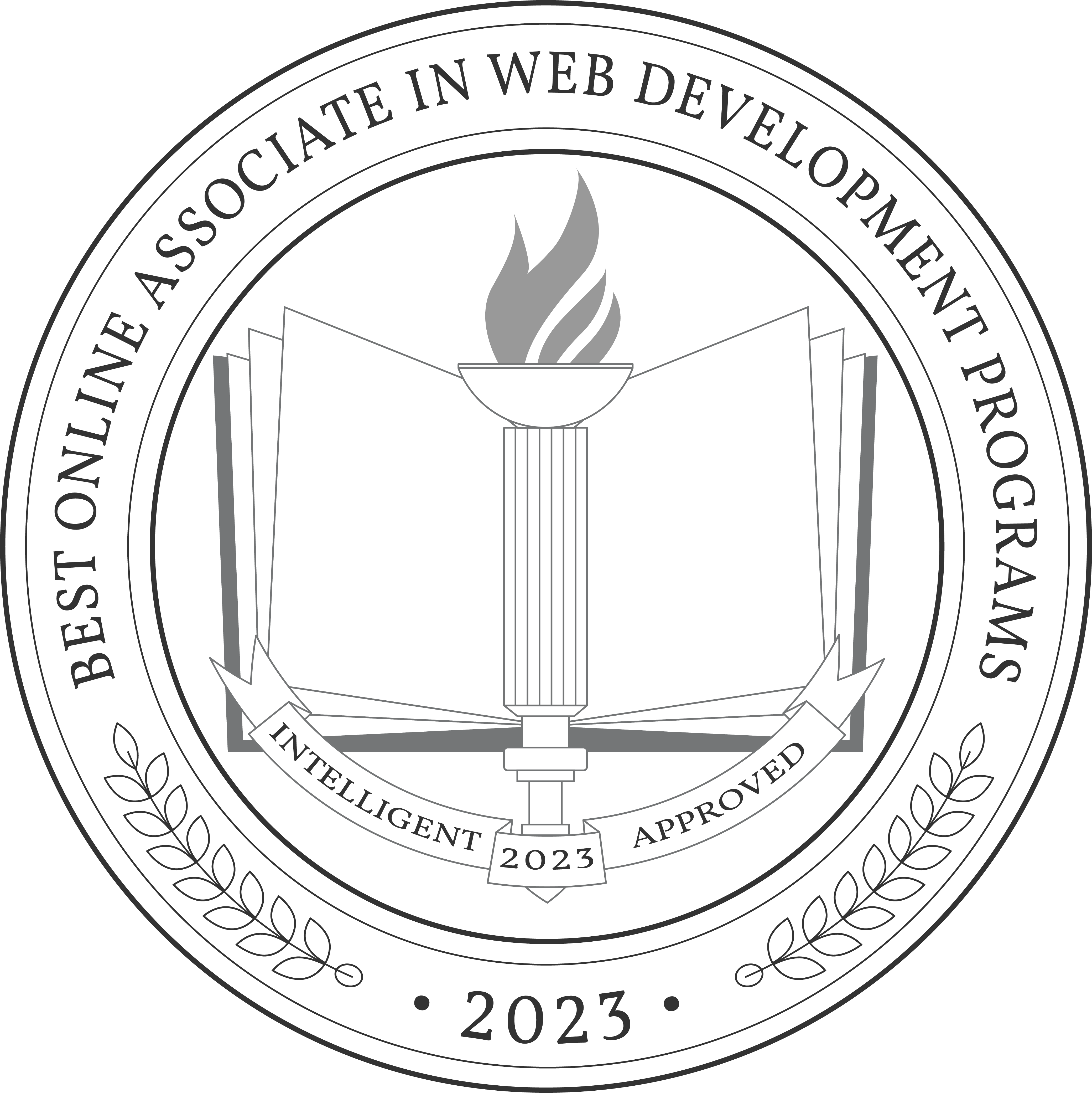 Best Online Associate in Web Development Programs badge