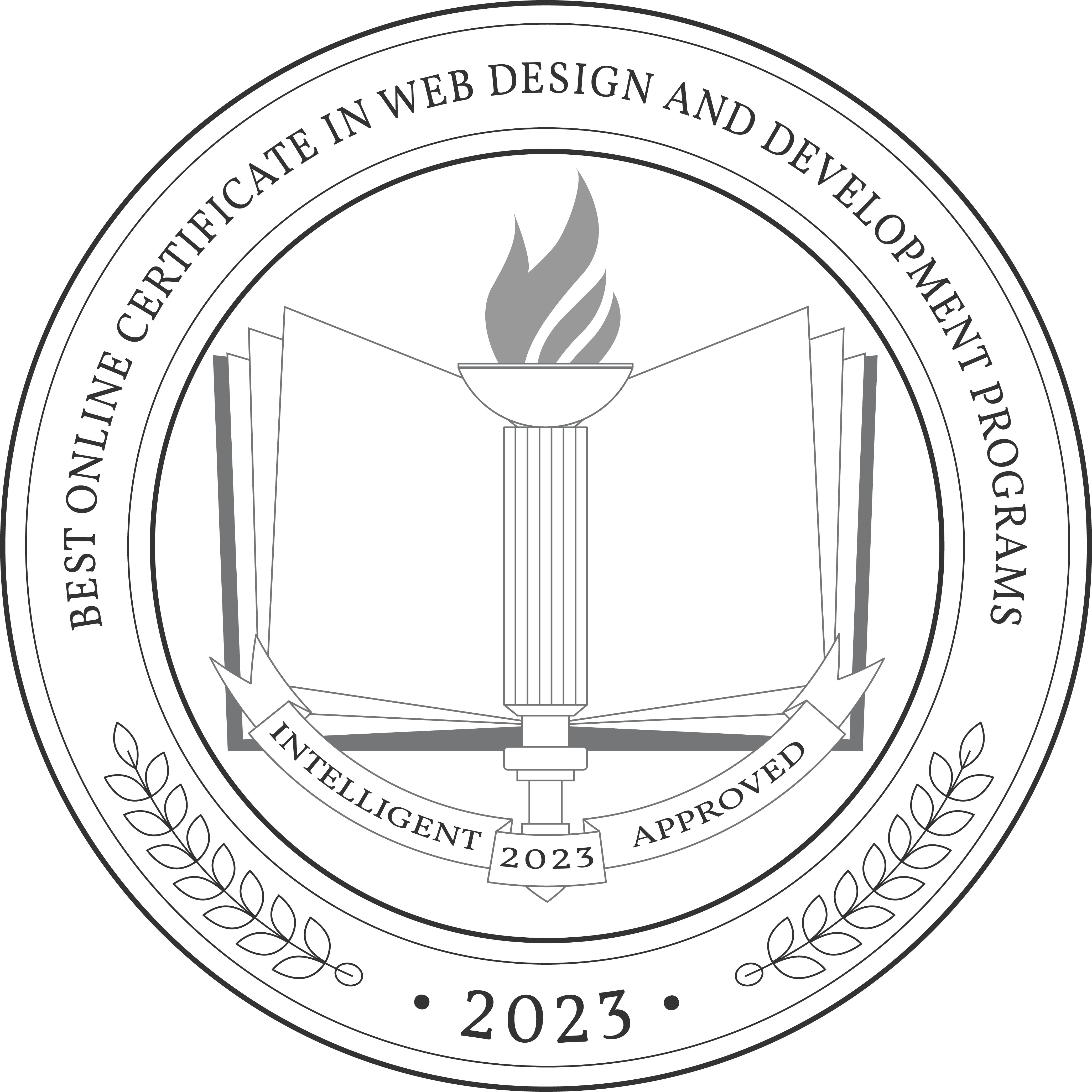 Best Online Certificate in Web Design and Development Programs badge