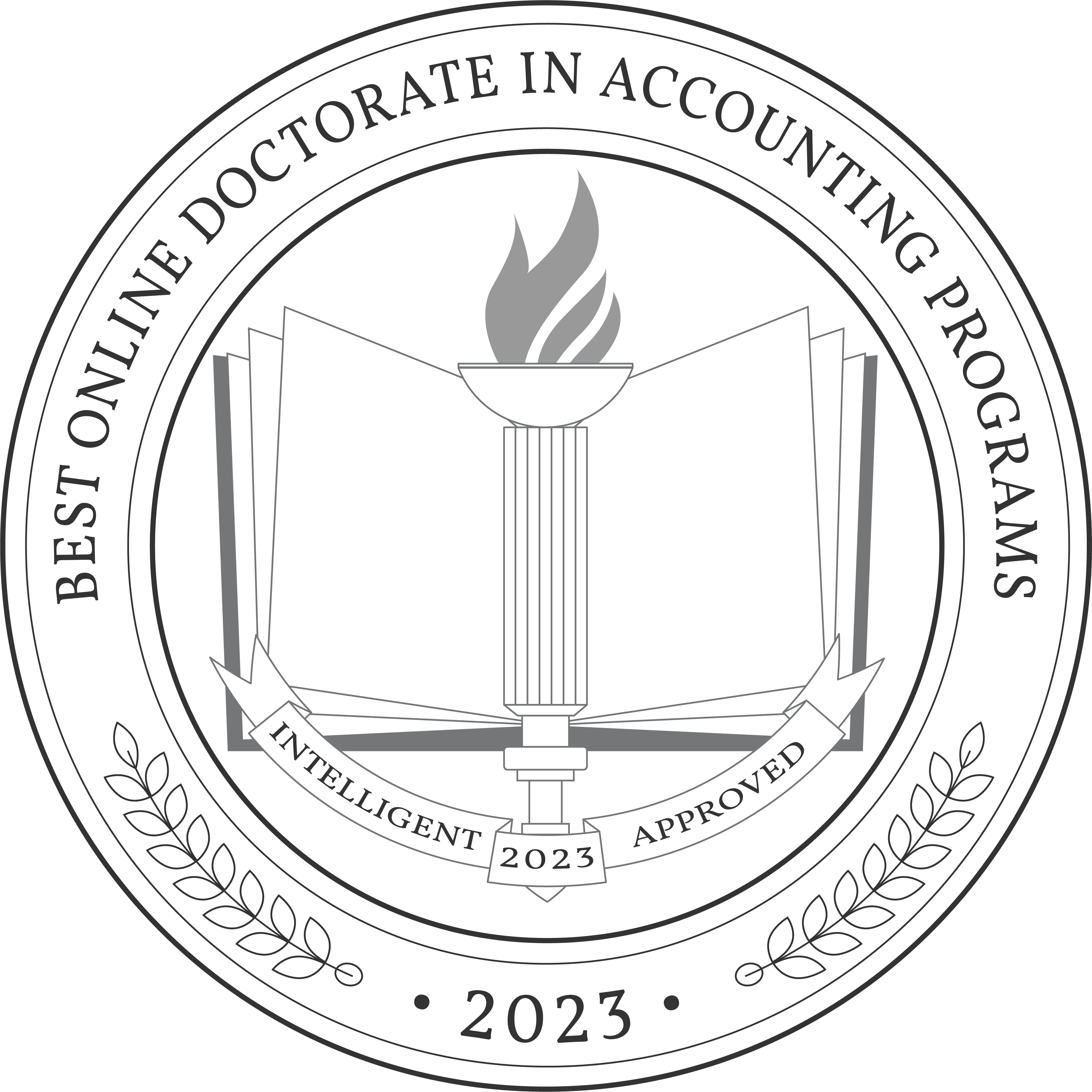 Best Online Doctorate in Accounting Programs Badge