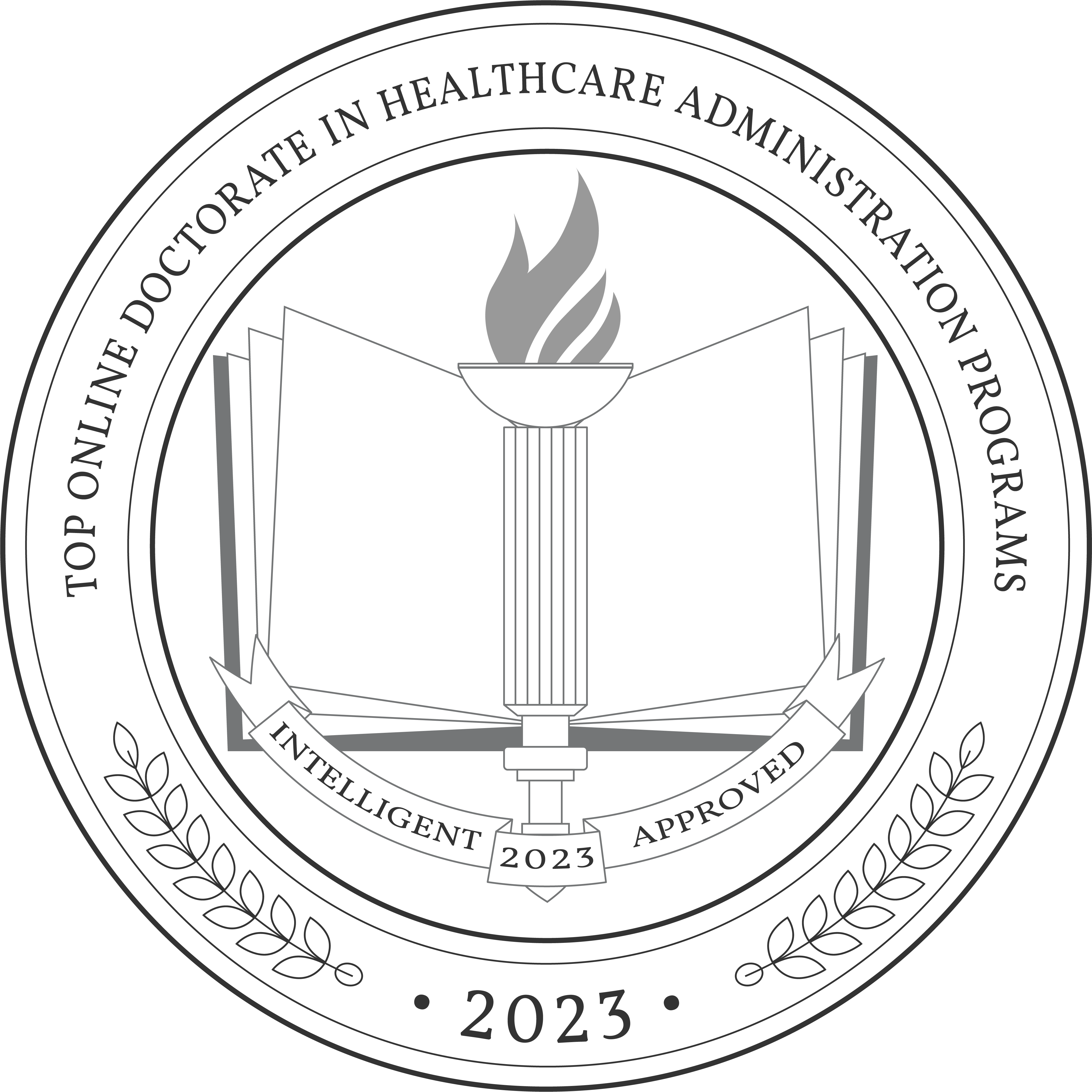 Top Online Doctorate in Healthcare Administration Programs Badge