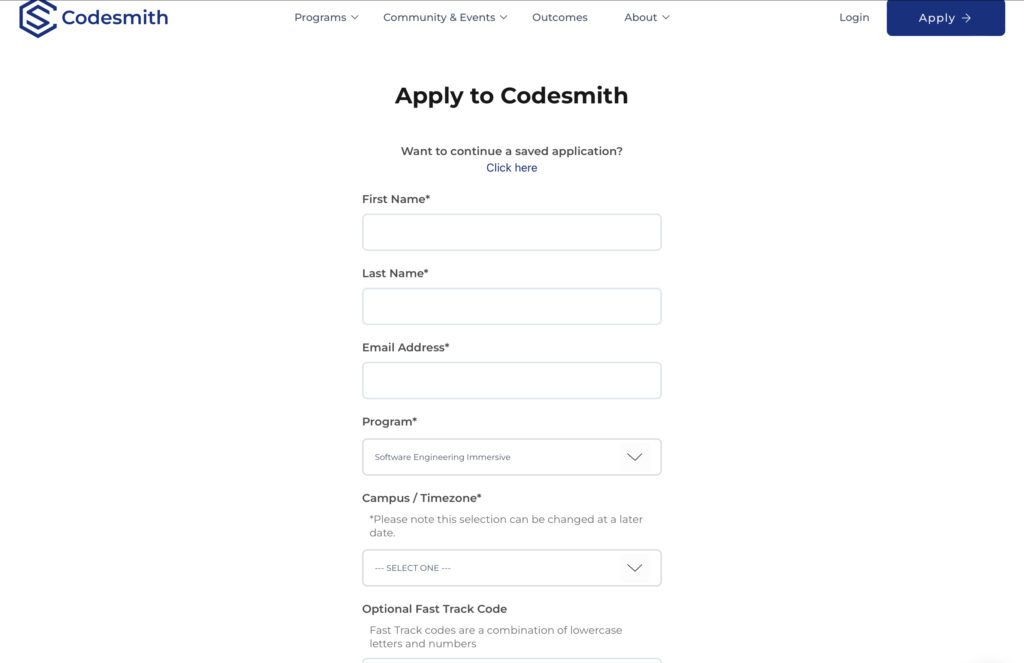 Application page