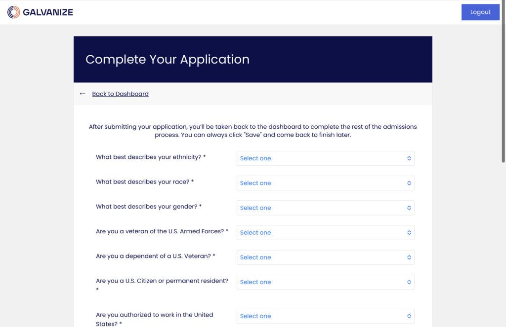 Complete Your Application - Personal Info 2