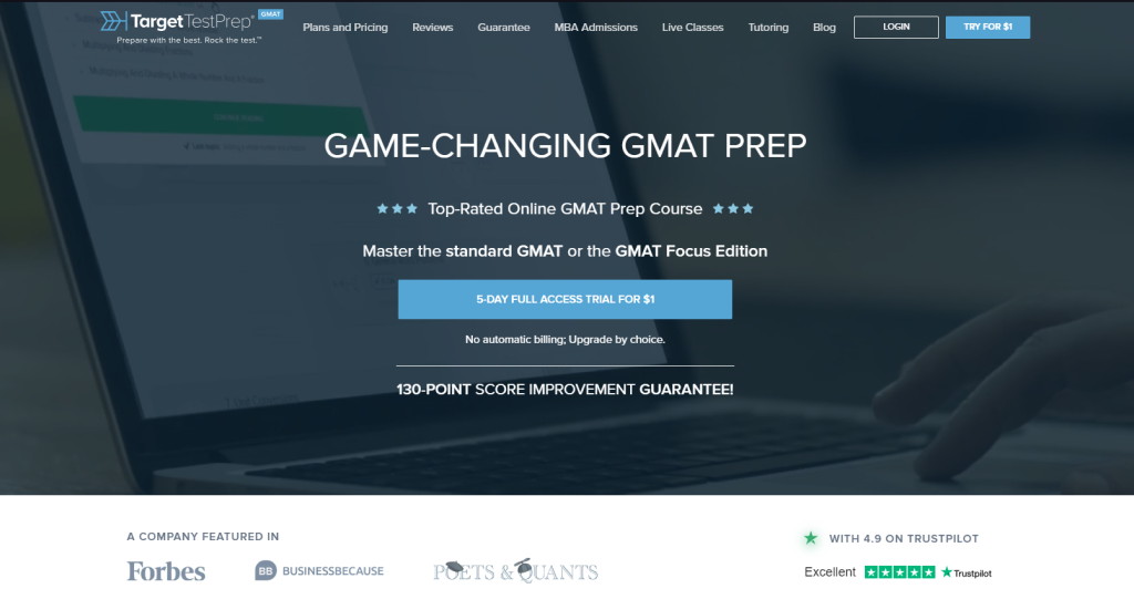 Target Test Prep GMAT page